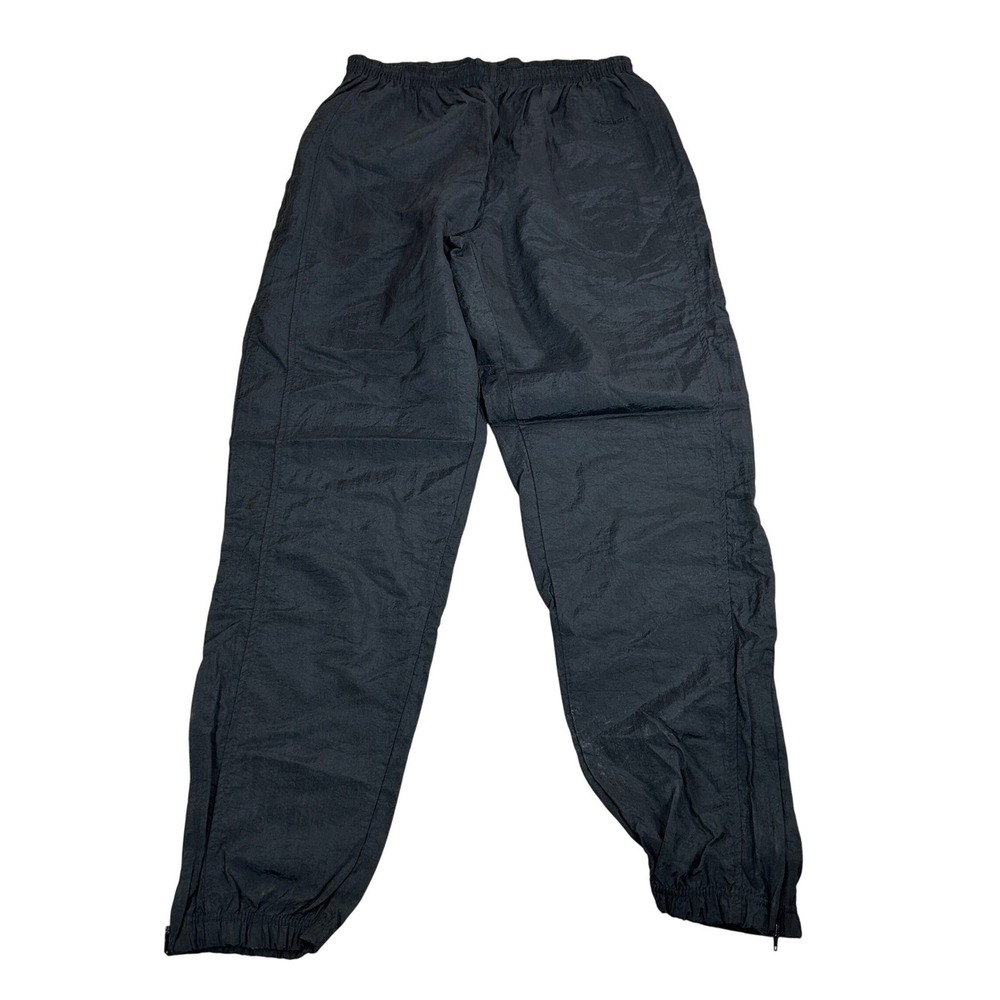 Vintage Reebok Nylon Track Pants Mens Medium Black Windbreaker Joggers 90s 4995